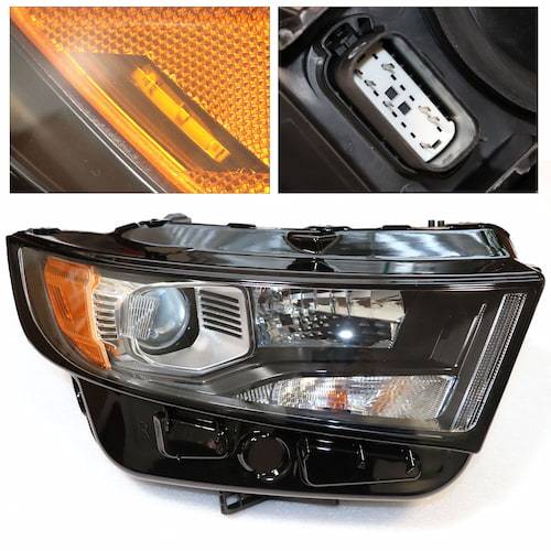 For 2015-2018 Ford Edge SE SEL Halogen Projector Right Headlight Assembly Replacement Black Housing Clear Lens (USA STOCK)